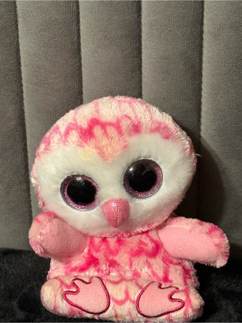 Ty Peek-A-Boo Milly Owl Phone Holder Screen Cleaner Plush Pink 2017